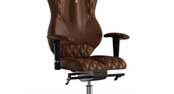 Review Kulik System Scaun de birou ergonomic Grand, cu roti, cu spatar, sezut si brate reglabile, 120 Kg, piele ecologica, neasamblat, maro