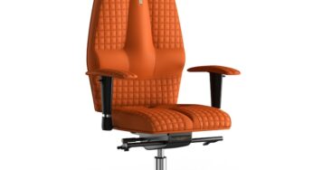 Review Scaun Birou Ergonomic Kulik System Jet – Piele PU, Portocaliu, Spatar Reglabil, Suport 120kg