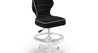Review Entelo Scaun birou copii ergonomic cu roti suport lombar 110Kg poliester negru