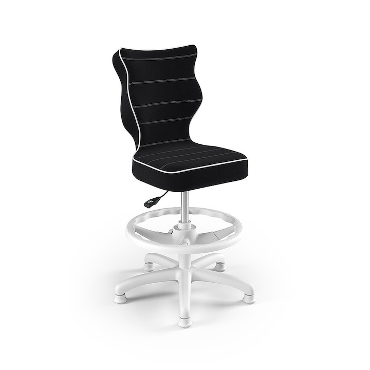 Review Entelo Scaun birou copii ergonomic cu roti suport lombar 110Kg poliester negru