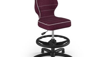 Review Entelo Scaun de birou copii ergonomic fara brate cu spatar suport lombar ajustabil,110 Kg,Poliester,,Visiniu