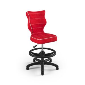 Review Entelo Scaun de birou pentru copii ergonomic cu roti suport lombar 110 Kg poliester rosu