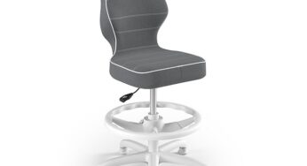 Review Entelo Scaun de birou pentru copii ergonomic fara brate gri ajustabil 110Kg poliester