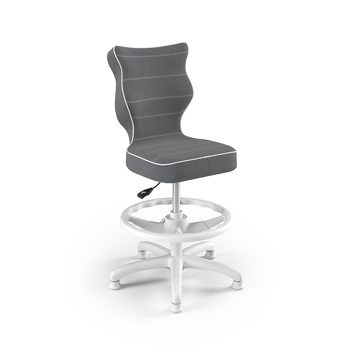 Review Entelo Scaun de birou pentru copii ergonomic fara brate gri ajustabil 110Kg poliester