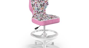 Review Entelo Scaun de birou pentru copii ergonomic fara brate,Cu spatar,Suport lombar,ajustabil pe inaltime,110 Kg,Poliester,,Multicolor