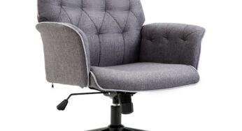 Review Homcom Scaun birou ergonomic brate spatar reglabil 120kg gri inchis
