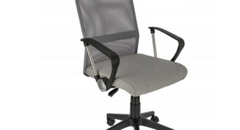 Review Jumi Scaun birou ergonomic cu brate tesatura stofa gri deschis
