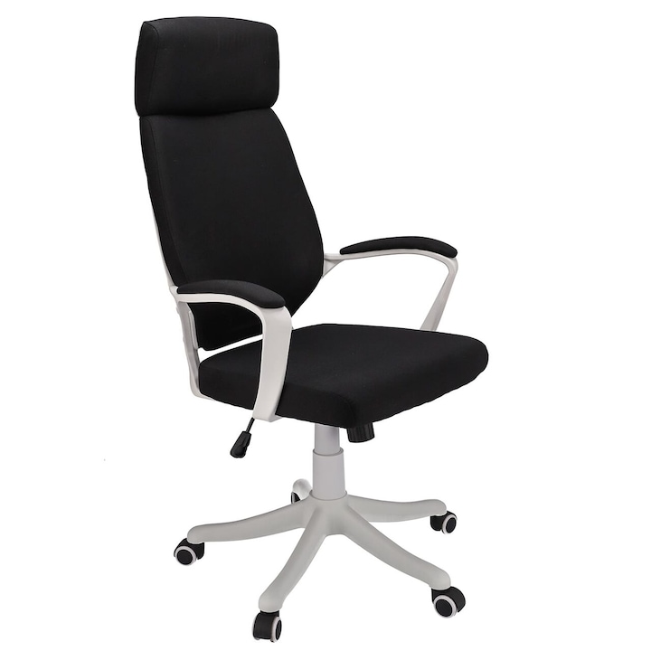 Review Jumi Scaun de birou rotativ textil negru alb