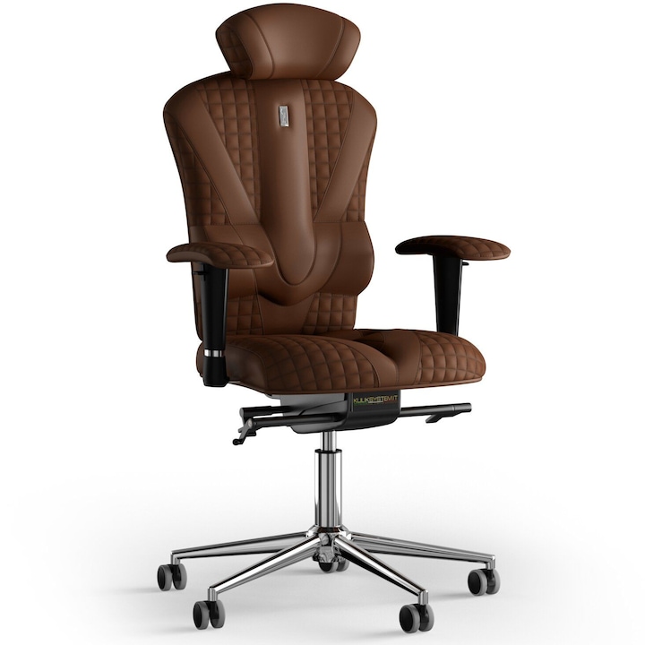 Review Kulik System Scaun birou ergonomic Victory ajustabil spatar 120Kg piele maro