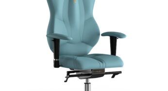 Review Kulik System Scaun de birou ergonomic Grand Piele PU Albastru deschis