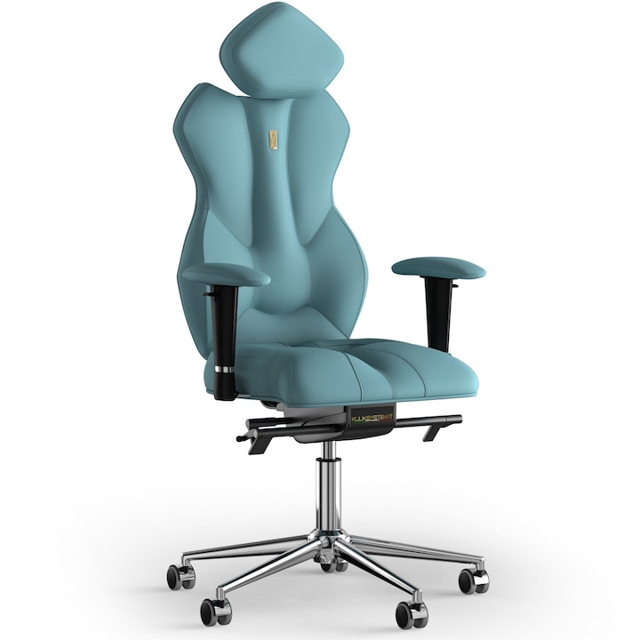 Review Kulik System Scaun de birou ergonomic Royal Piele PU Bleu
