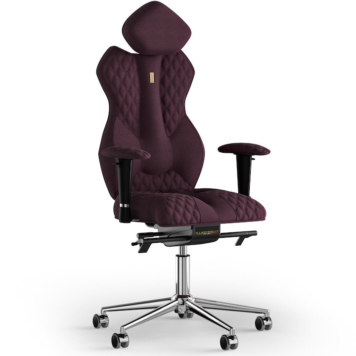 Review Kulik System Scaun de birou ergonomic Royal azur textil violet ajustabil