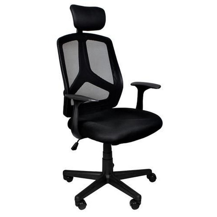Review Malatec Scaun birou rotativ plasa negru 100kg