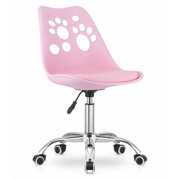 Review OEM Scaun birou PRINT ergonomic polipropilena fara manere 120Kg roz