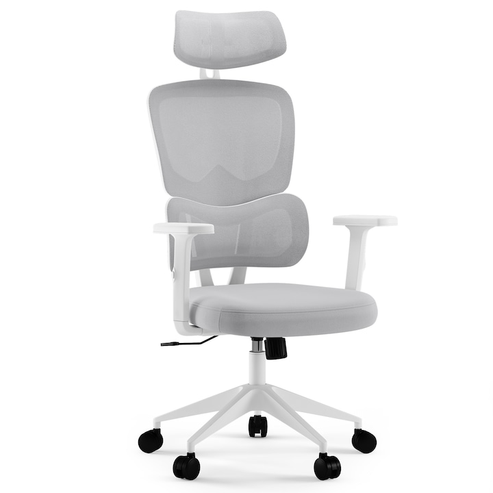 Review SENSE7 VENO Scaun ergonomic cu roti cu spatar suport lombar 130 Kg mesh neasamblat gri
