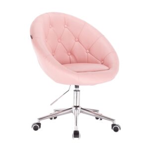 Review Votana HC8516K scaun birou ergonomic piele ecologica roz roti pivotante