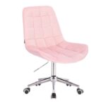 Review Votana HR590K Scaun birou ergonomic catifea roz roti pivotante