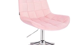 Review Votana HR590K Scaun birou ergonomic catifea roz roti pivotante