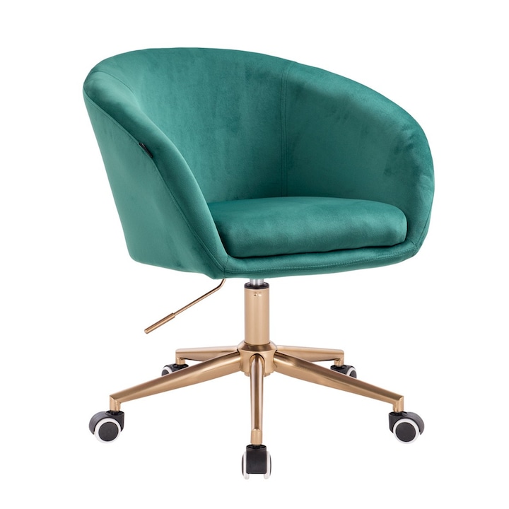 Review Votana HR8326K Scaun birou ergonomic fara brate roti 7Kg catifea verde