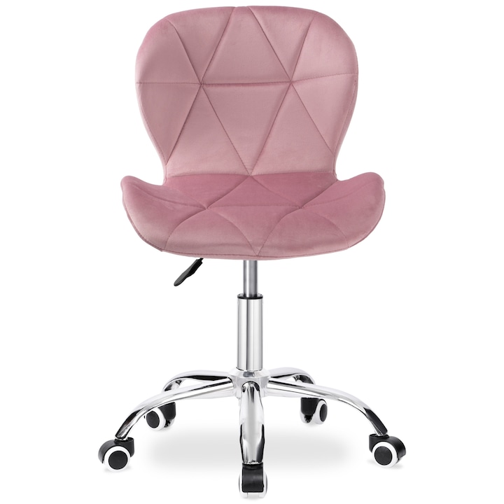 Review eHokery Scaun birou Spiner ergonomic catifea roz
