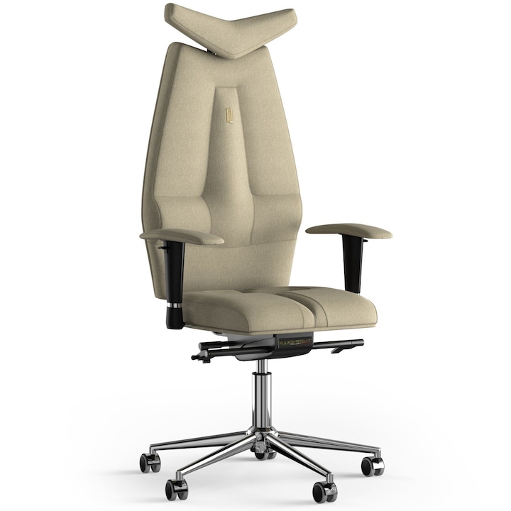Review Kulik System Scaun birou ergonomic Jet tetiera reglabila 120 Kg textil Bej