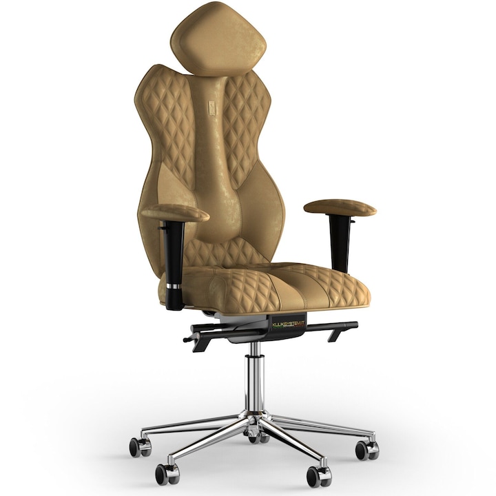 Review Kulik System Scaun birou ergonomic Royal Antara textil crem ajustabil