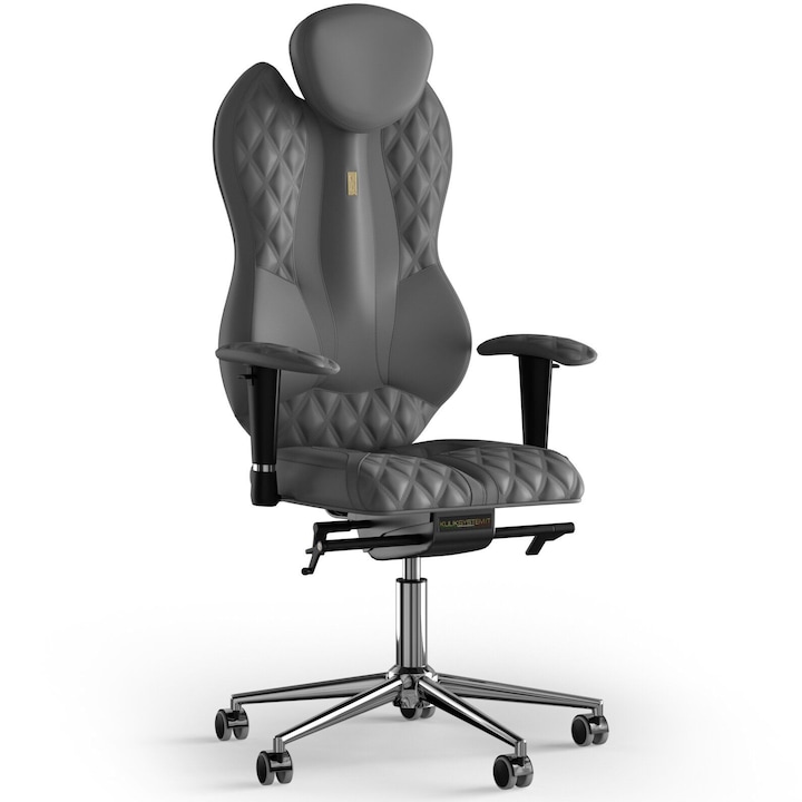 Review Kulik System Scaun de birou ergonomic Kulik System Grand Piele PU Gri