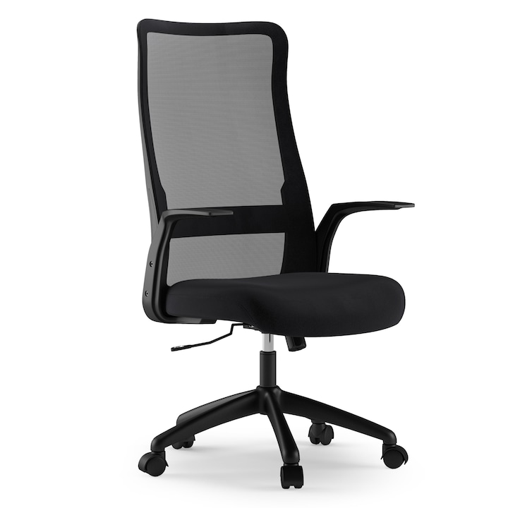 Review SENSE7 Juno Scaun ergonomic Cu brate Cu spatar Mecanism inclinare 130 kg Mesh Neasamblat Negru