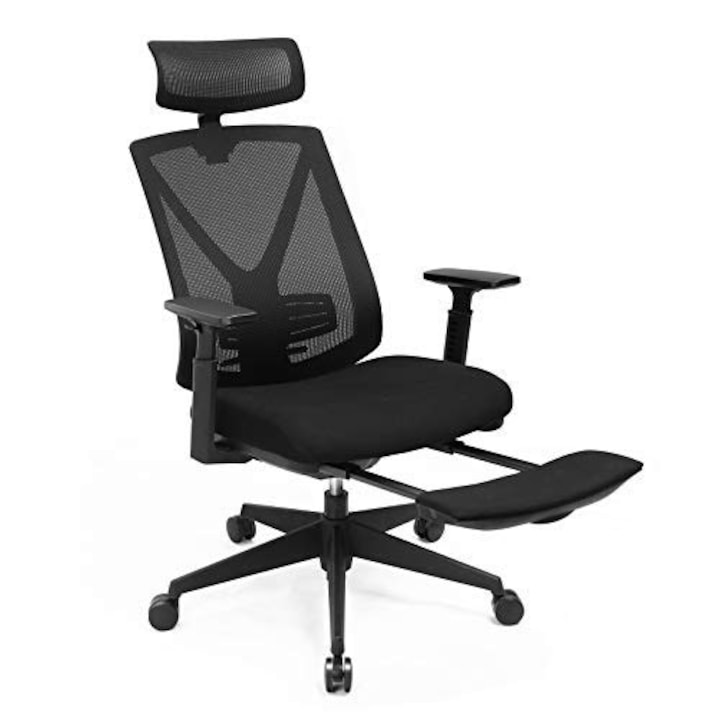 Review SONGMICS Scaun de birou ergonomic suport lombar suport picioare