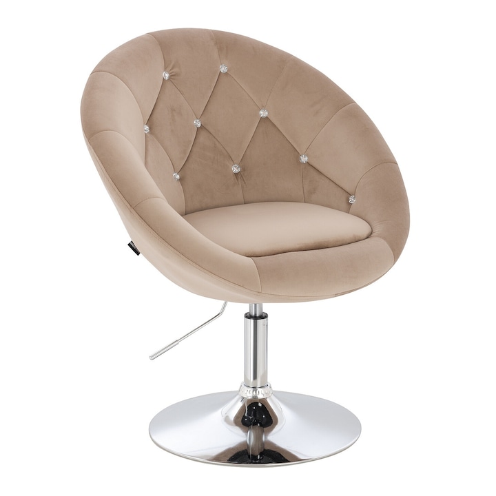 Review Votana HR8516CN Scaun birou ergonomic catifea baza cromata