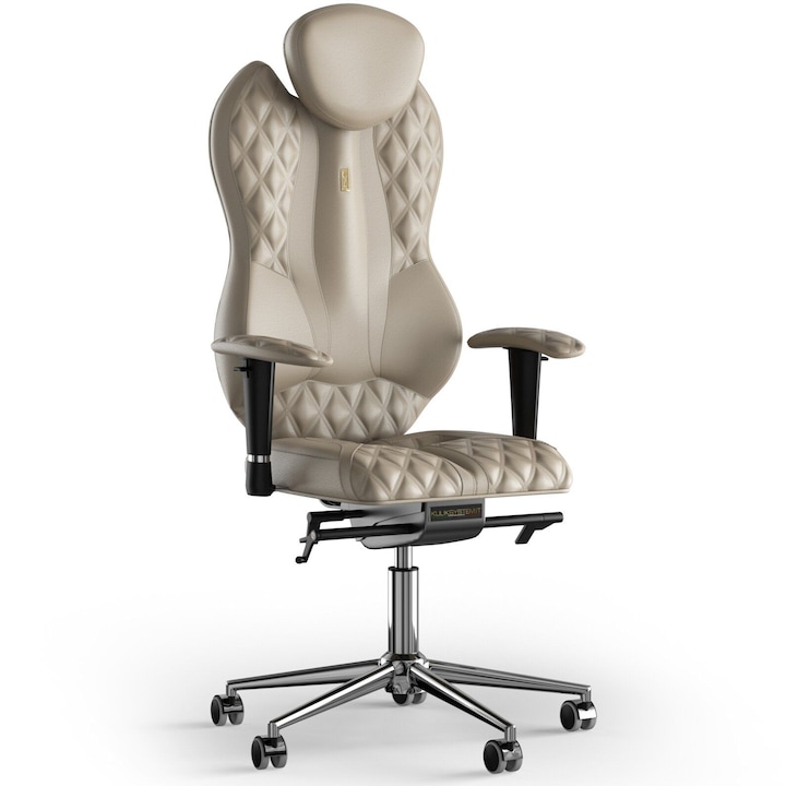 Review Kulik System Scaun birou ergonomic Grand piele bej reglabil