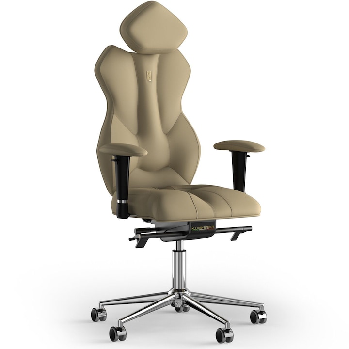 Review Kulik System Scaun birou ergonomic Royal Piele PU Crem inaltime reglabila