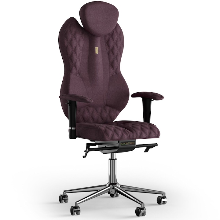 Review Kulik System Scaun de birou ergonomic Grand cu roti cu brate 120 Kg Textil Neasamblat Violet