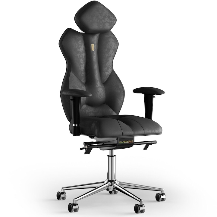 Review Kulik System Scaun de birou ergonomic Royal textil negru reglabil