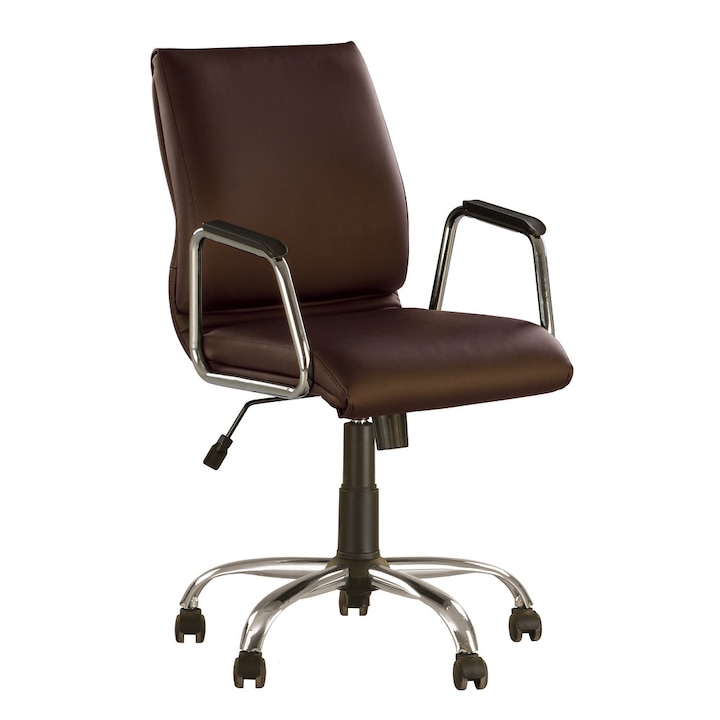 Review Ergonica Scaun birou BELLA ergonomic piele ecologica maro inchis