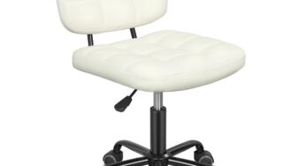 Review OEM Scaun birou Leader Accessories fara brate ergonomic alb