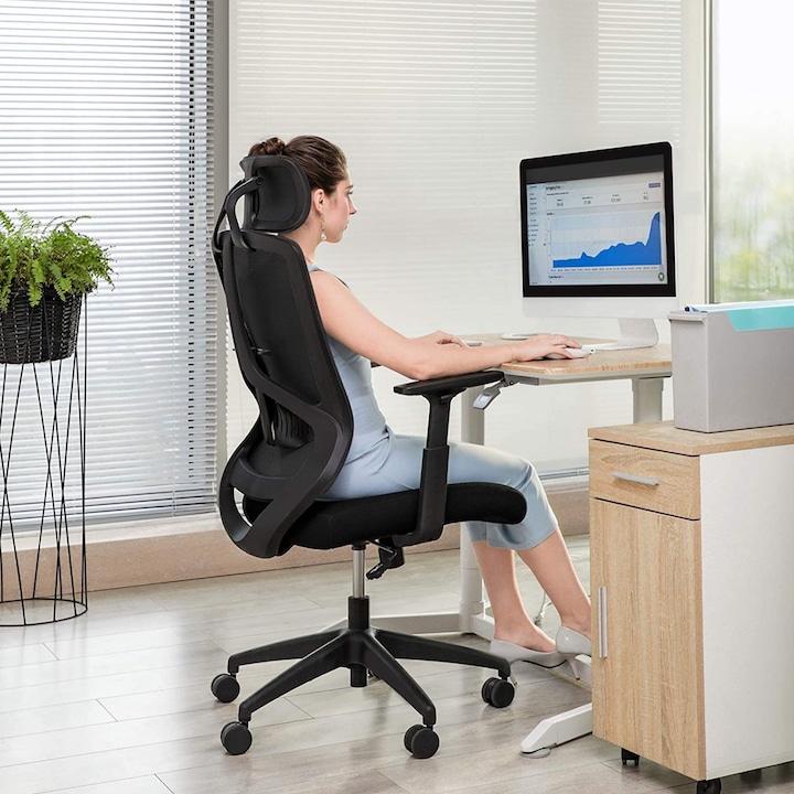 Review OEM Scaun de birou directorial ergonomic negru-gri 120kg