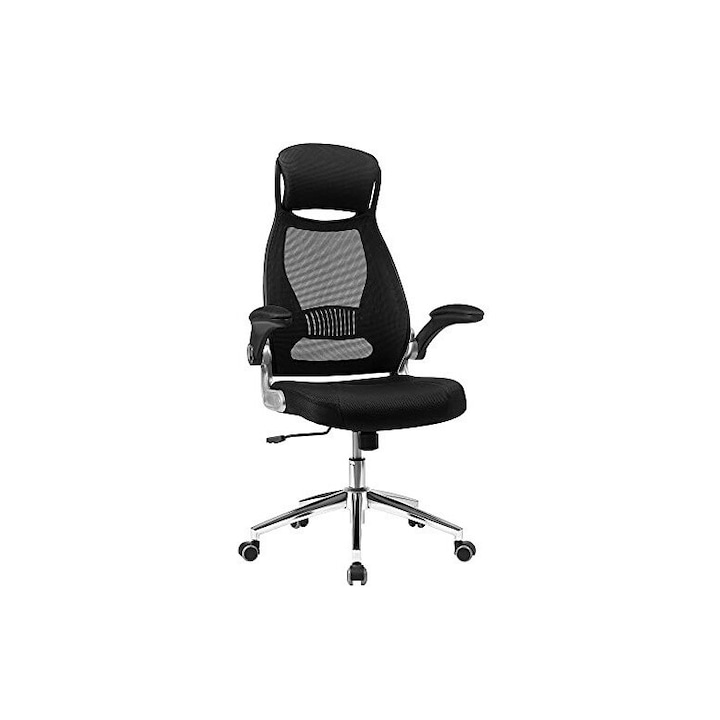 Review OEM Scaun de birou ergonomic negru ajustabil spatar cu plasa 150 kg textil usor de asamblat negru