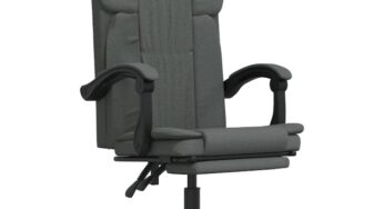 Review vidaXL Fotoliu de birou rabatabil gri inchis ergonomic reglabil sturdy