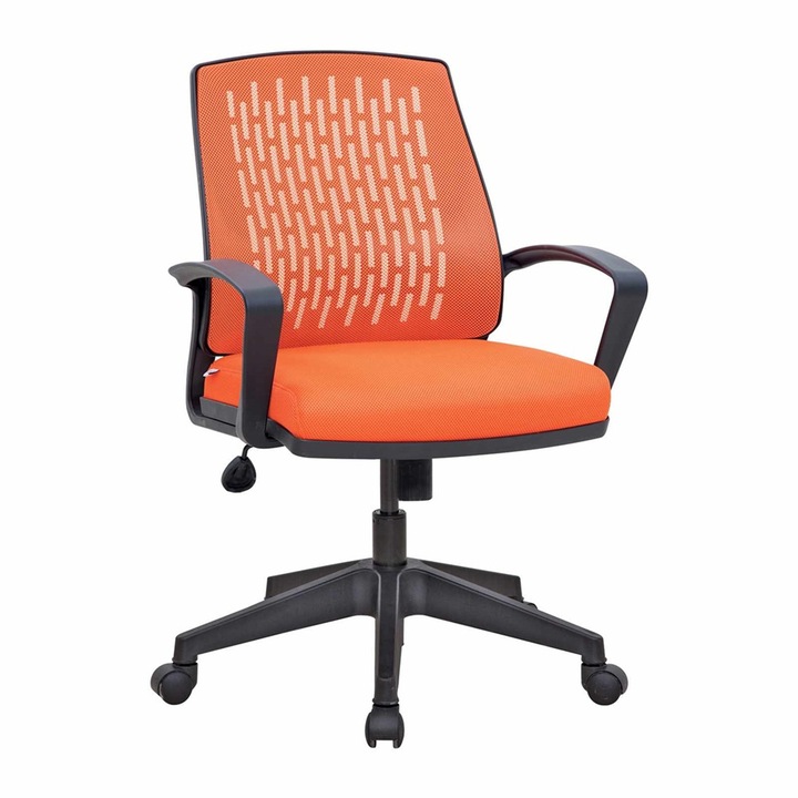 Review Bluering Scaun birou pivotant Elite portocaliu ergonomic cu brate multi-tilt 120 kg mesh