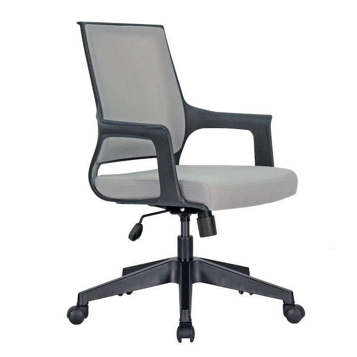 Review Bluering Scaun ergonomic cu roti suport lombar gri