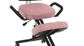 Review Decorer Scaun birou ergonomic Rufus suport genunchi, ajustabil, roz-negru
