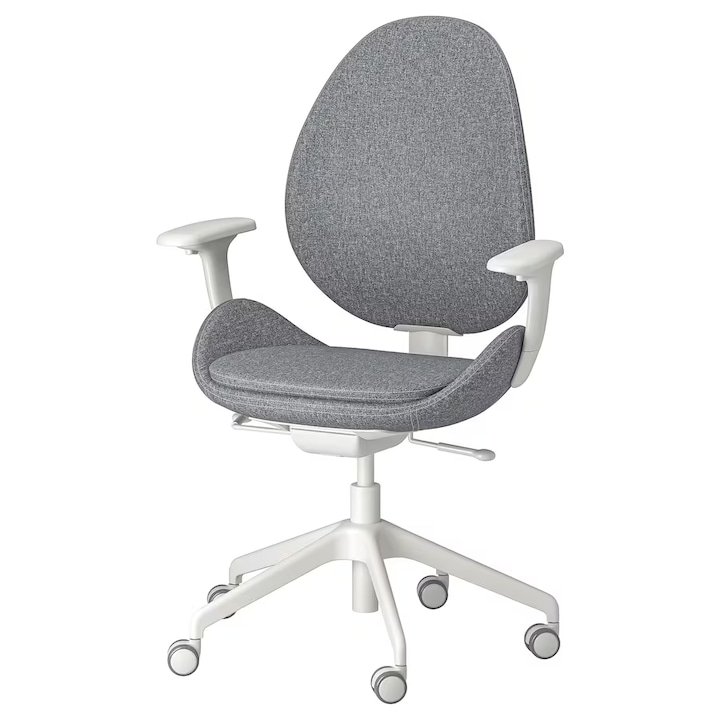 Review OEM Scaun birou rotativ ergonomic cu brate 110Kg Gri/Alb