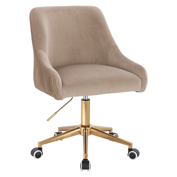 Review Votana HR920K Scaun birou ergonomic catifea baza aurie