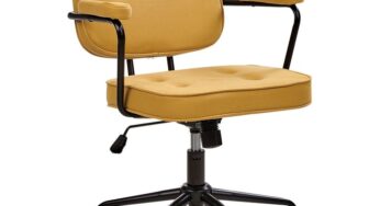 Review Beliani Scaun de birou Pawnee galben piele ecologica ergonomic