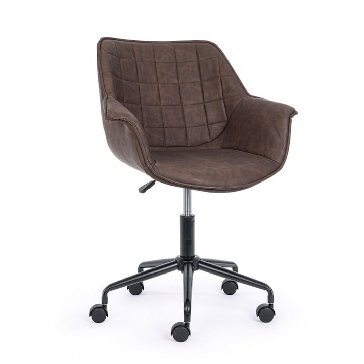 Review Bizzotto Joshua Scaun birou ergonomic piele ecologica ajustabil maro