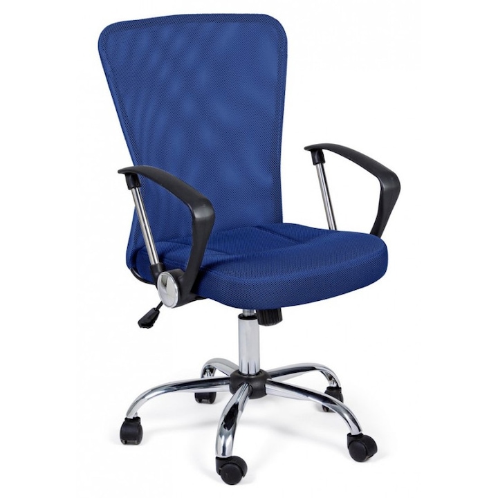 Review Bizzotto Scaun birou Brisbane ergonomic plasa albastru