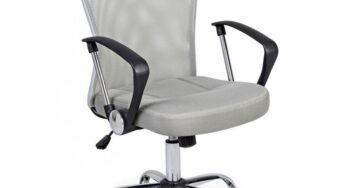 Review Bizzotto Scaun birou Brisbane ergonomic,plasa poliester,inaltime ajustabila,120 Kg,textil,nemontat,gri