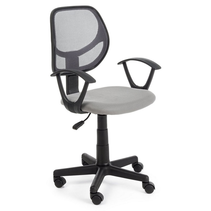 Review Bizzotto Scaun birou Ella ergonomic ajustabil gri textil