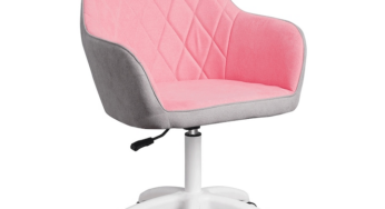 Review Bortis Impex Scaun birou rotativ stofa roz gri reglabil